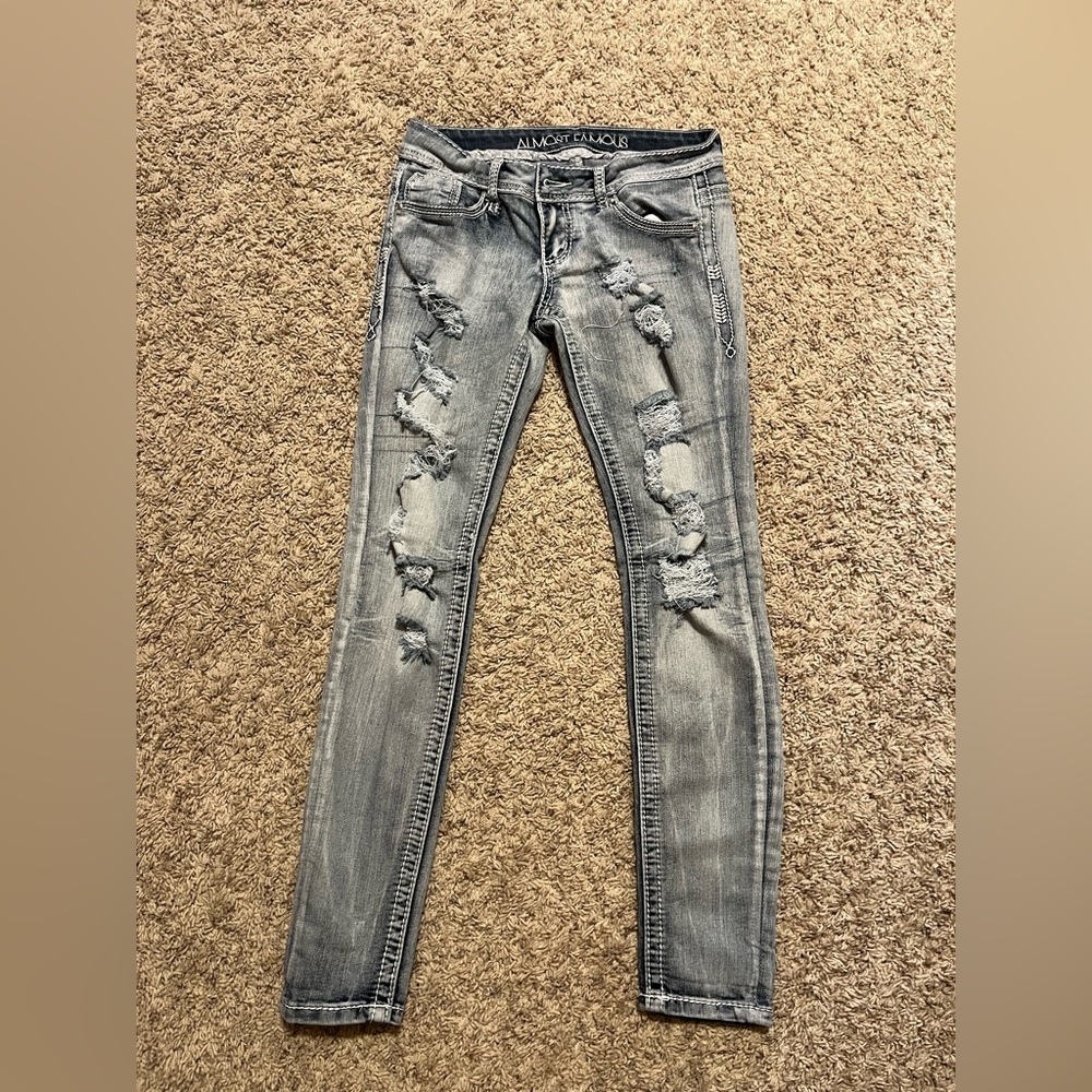 Almost famous distressed skinny jeans